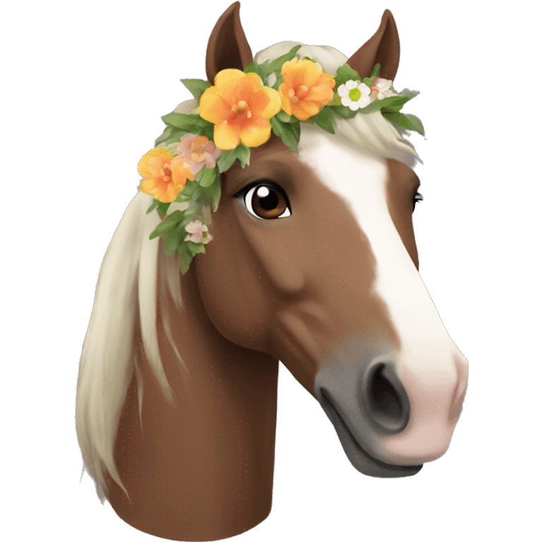 horse with a flower crown emoji