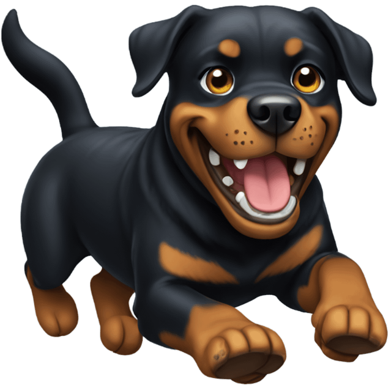 Rottweiler running and giving a thumbs up emoji