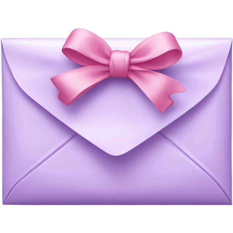 beautiful aesthetic love letter in pastel purple color with pink bow aesthetically placed  emoji