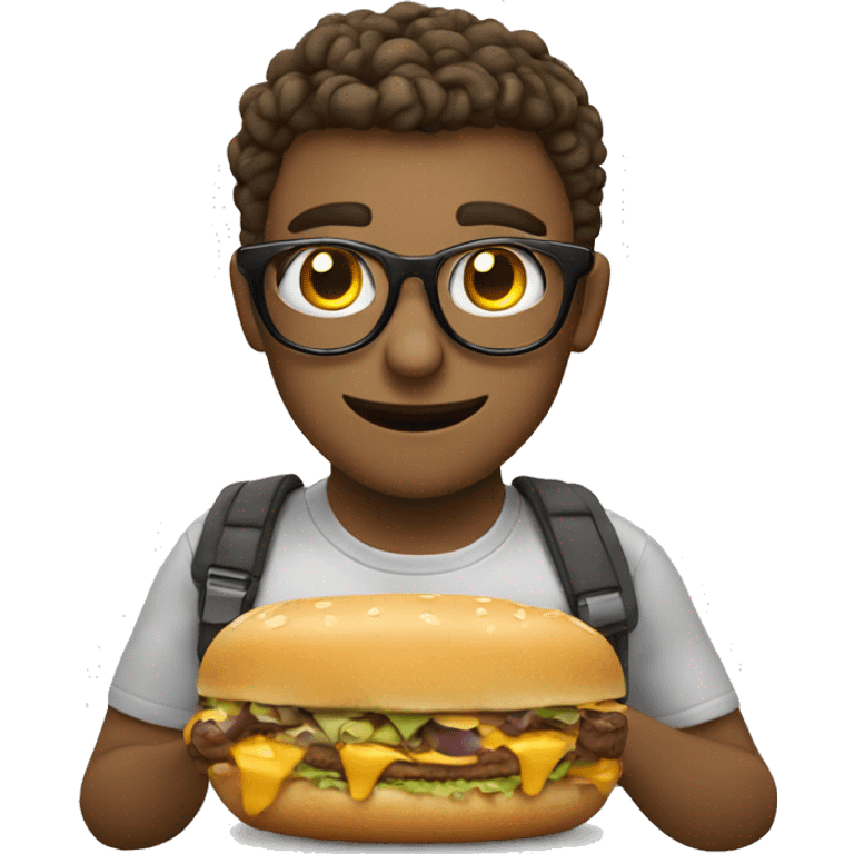 Emoji con lentes comiendo una berenjena  emoji