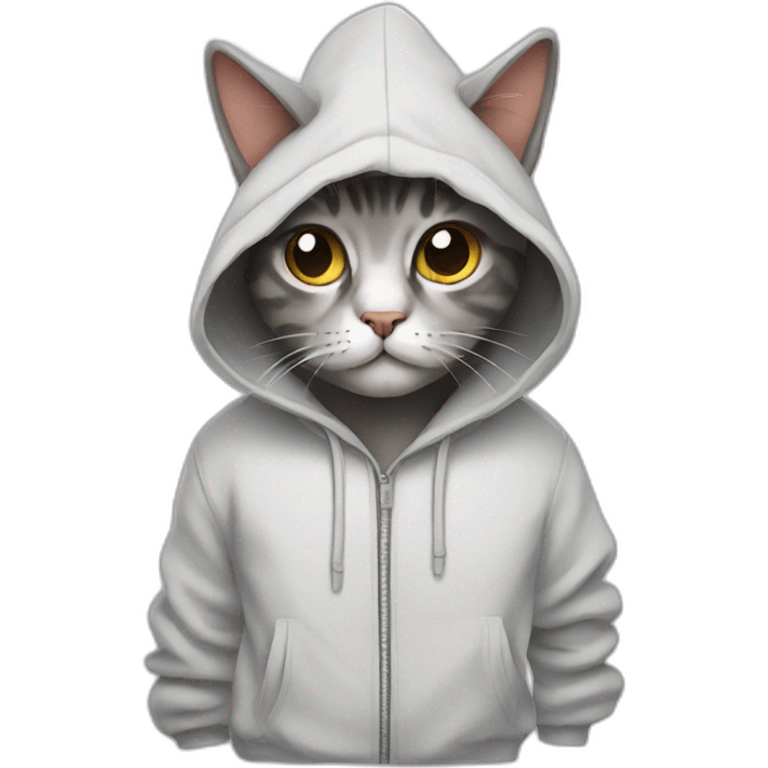 Cat wearing a hoodie emoji