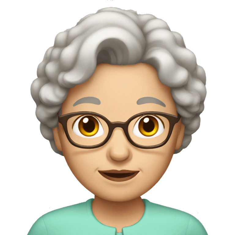 Grandma with brown hair emoji