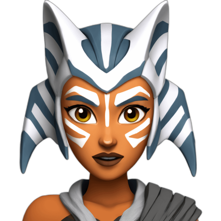 Sexy Ahsoka Tano (superhero pose) (horny) (portrait, front facing, Apple iOS 17 style) (small horns) emoji