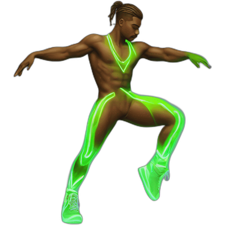  male dancer big booty neon sign style emoji