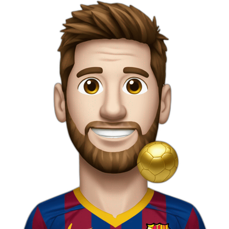 Messi avec ballons d'or emoji