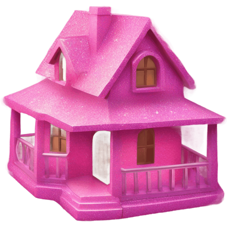 Hot pink opal house with glitter  emoji