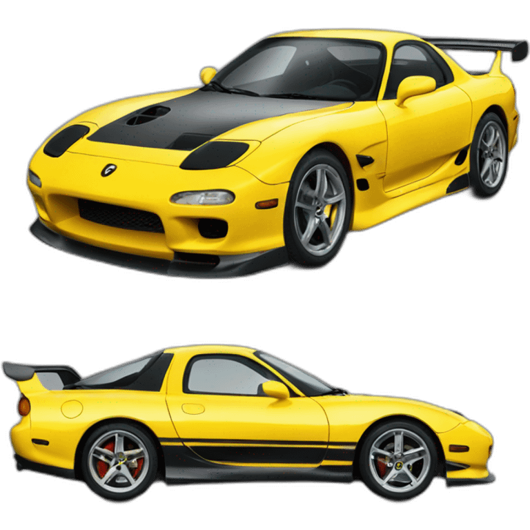 yellow rx-7 fd3s sportscar emoji