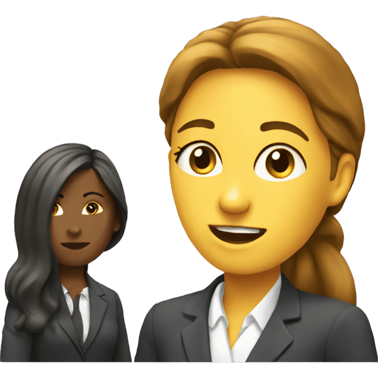 2 women talking job interview semi casual emoji