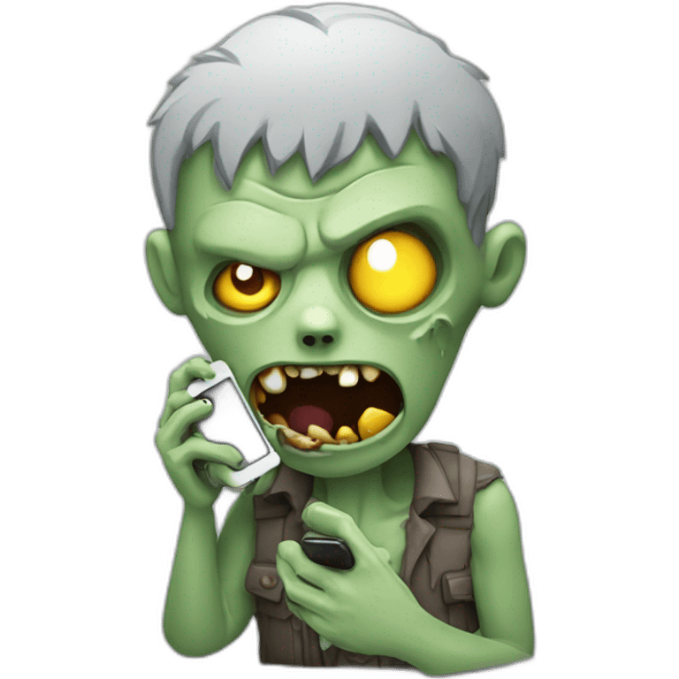 Zombie avec un téléphone  emoji