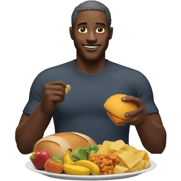 black man with food emoji