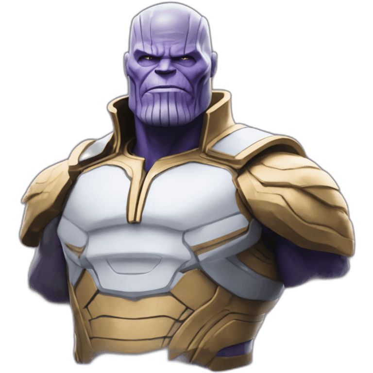 Thanos with "Serene Blue Solo on White"  emoji