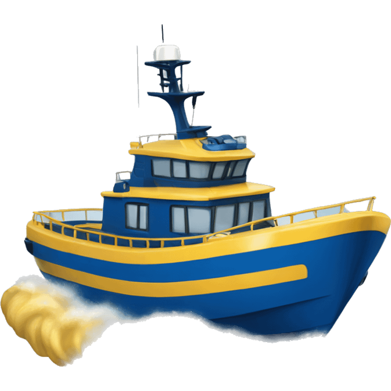 Blue and gold Rescue vessel  emoji