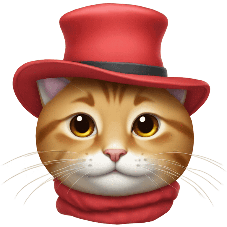 A cat with a face of love and a hat emoji