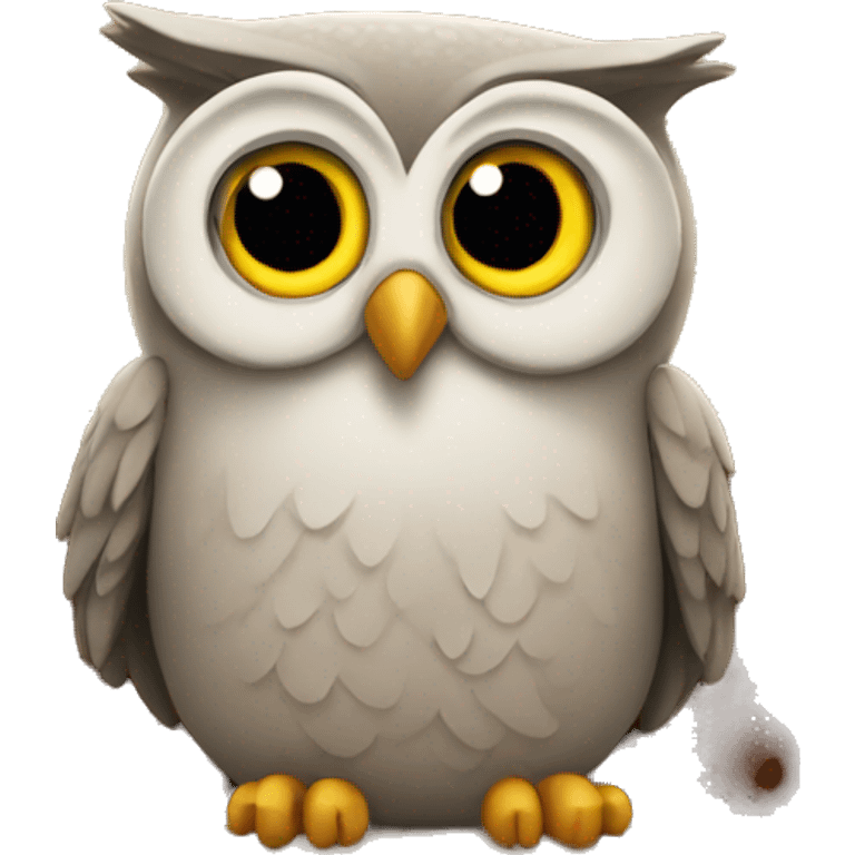 owl watching a movie emoji