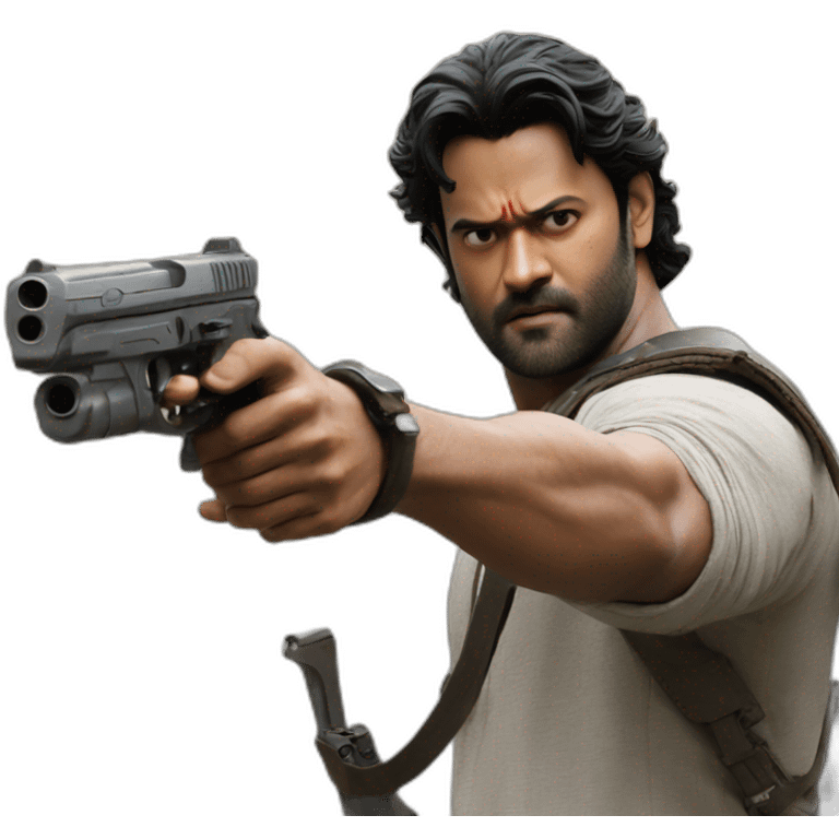 Prabhas aims gun emoji