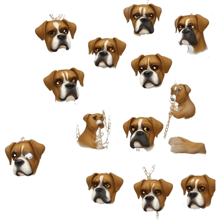 Boxer dog with gold chains  emoji