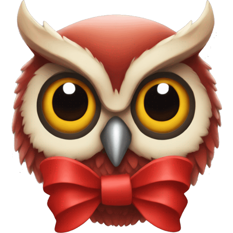 red war owl with red bow emoji