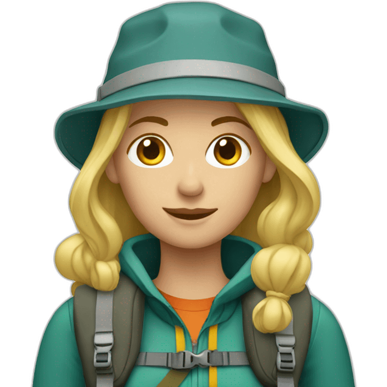 mountain trekker blonde emoji