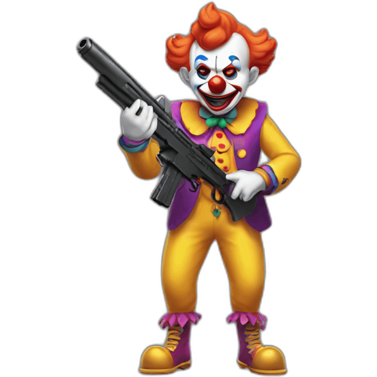 Clown with a gun emoji