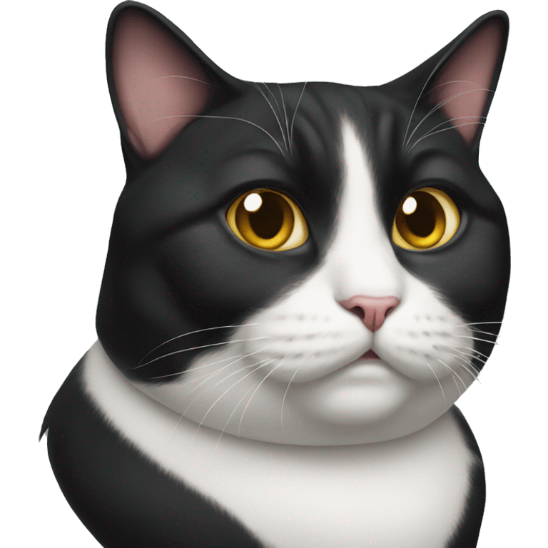 Fat tuxedo cat emoji