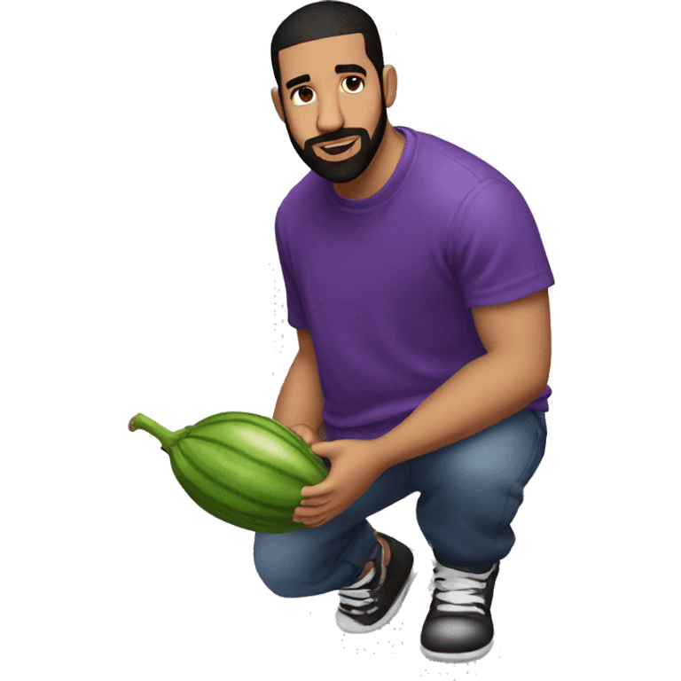 Drake the rapper moving an eggplant around emoji