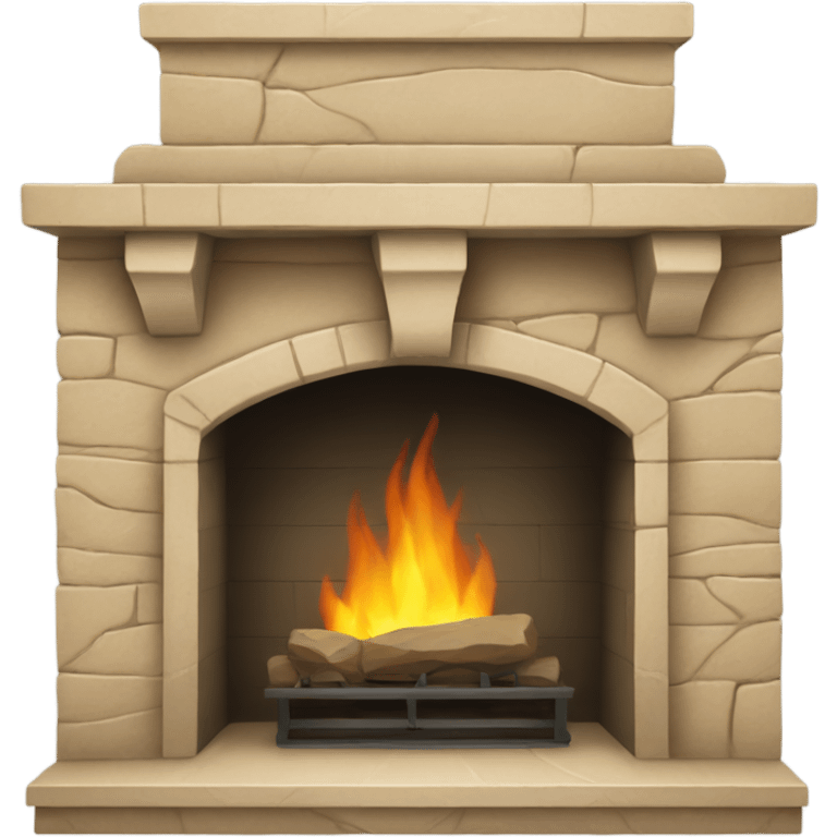 tan stone fireplace  emoji