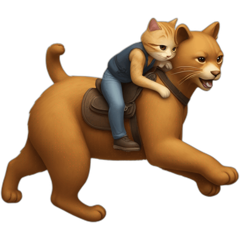 Cat ridding a bear emoji