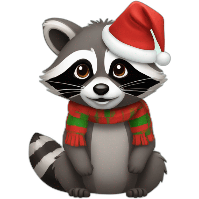 Raccoon Christmas emoji