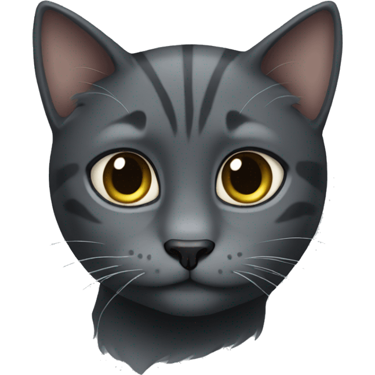 Grey and black cat emoji