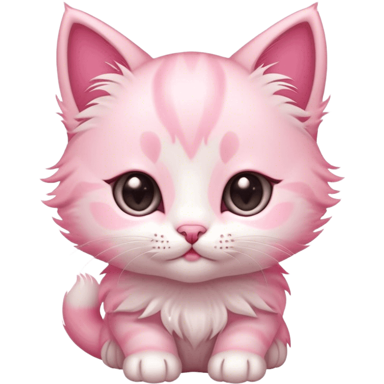 Pink cute kitten emoji