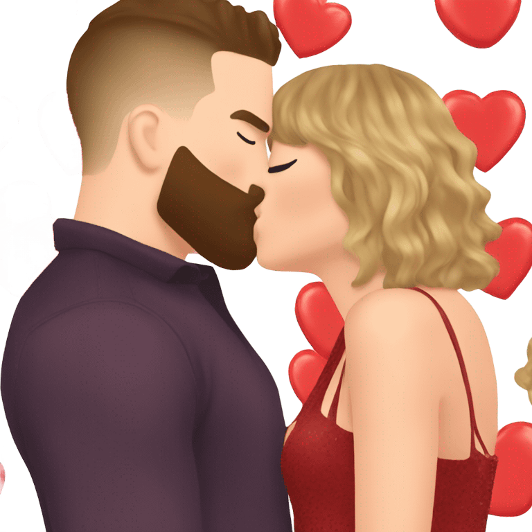 Taylor swift and Travis kelce kissing  emoji