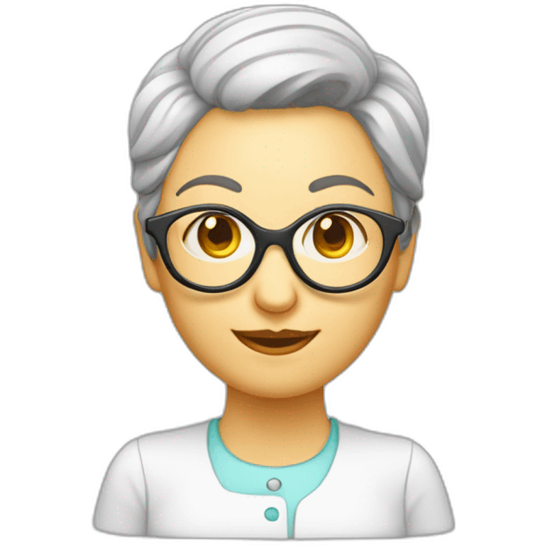 frau am monitor mit großer brille emoji