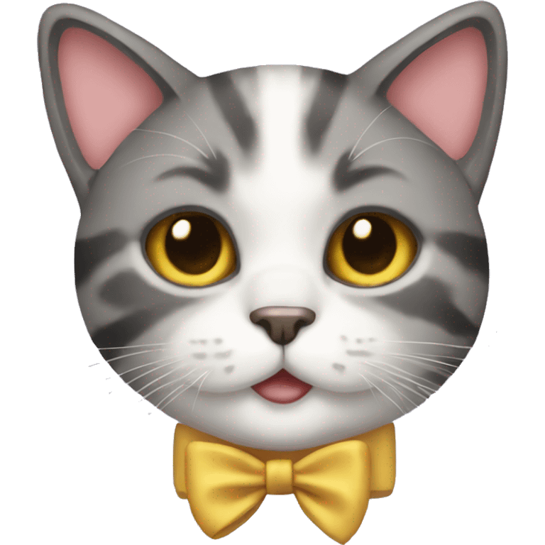 cat wearing a bow emoji