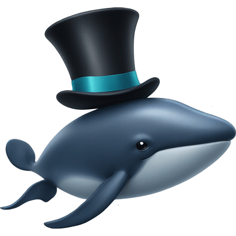 Whale with a top hat  emoji