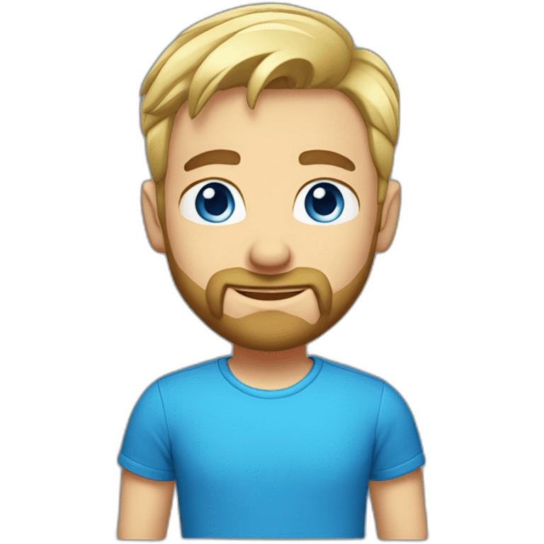 male short blond hair with beard blue eyes in t-shirt emoji