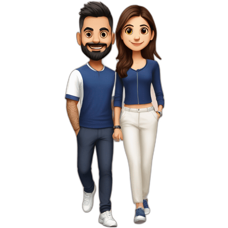 Virat kohli with anushka sharma  emoji