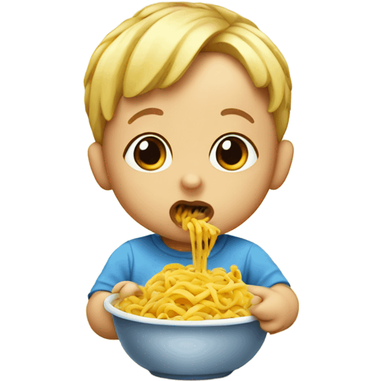 Baby eating pasta emoji