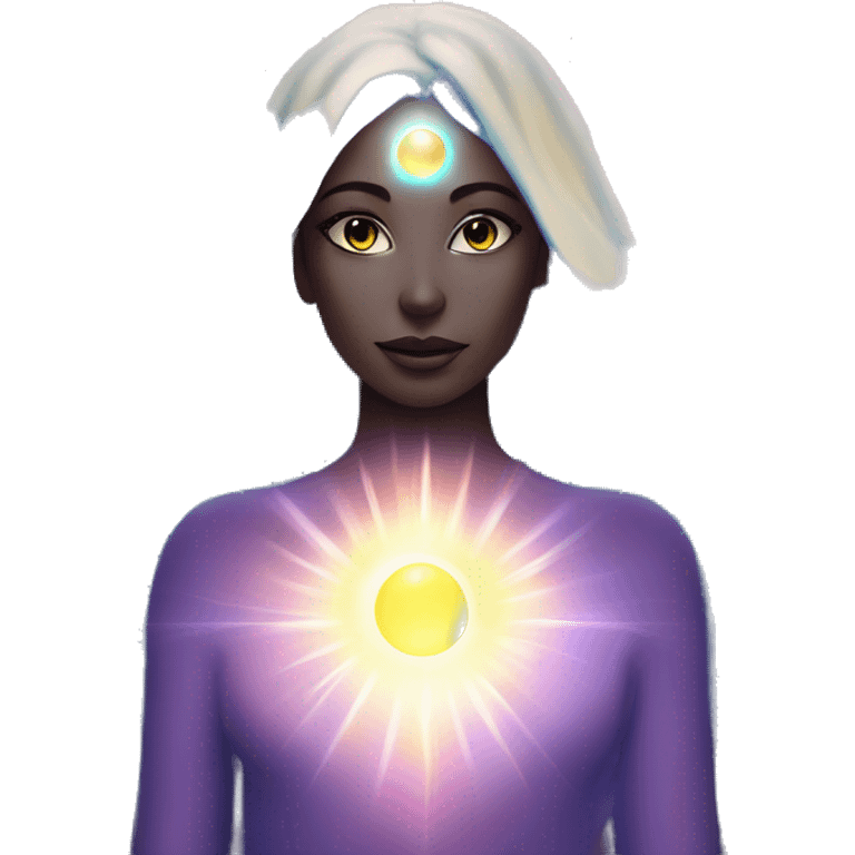 Pleiadian radiant glowing diva woman female third eye emoji