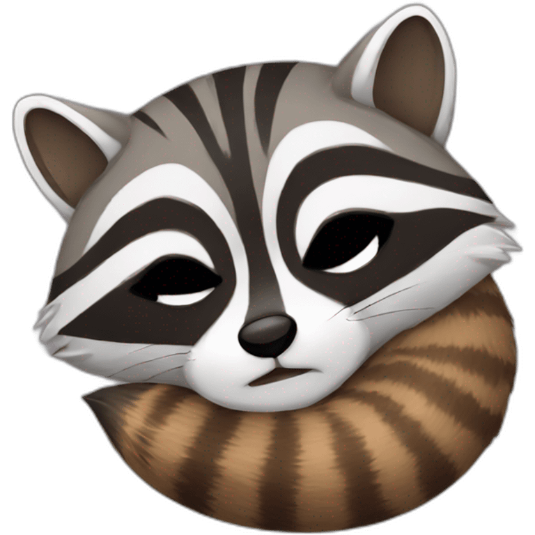 Raccoon sleeping emoji