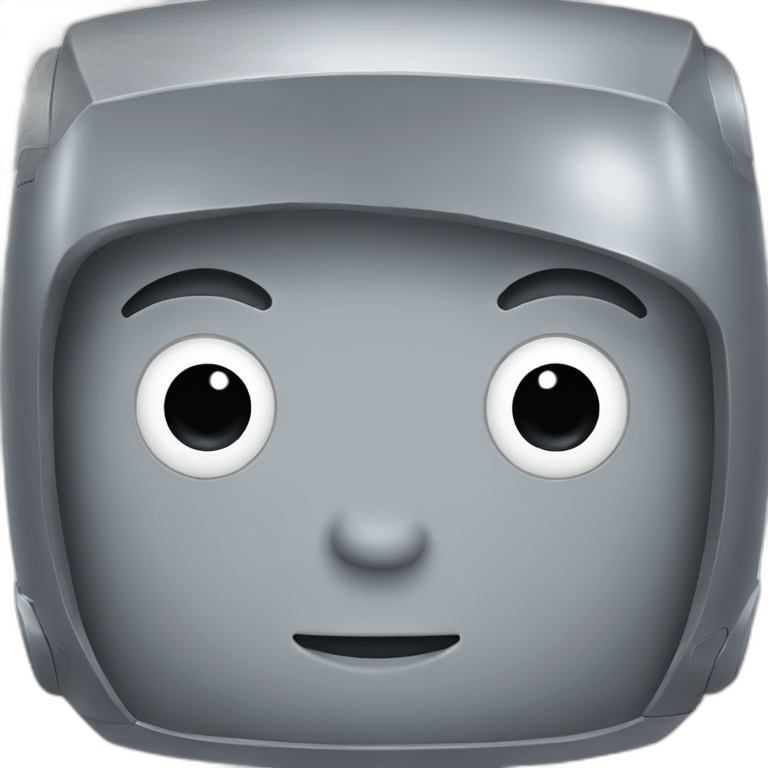 cute space gray robot face emoji