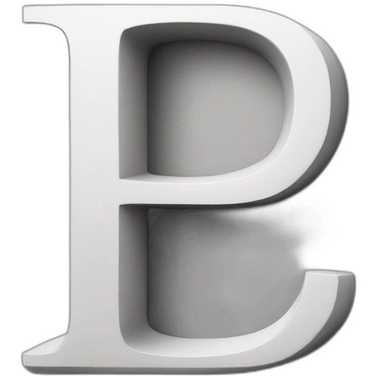 letter P, beautiful typography, black and white, realistic emoji