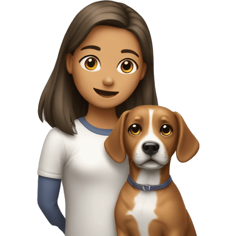 Dog with girl emoji