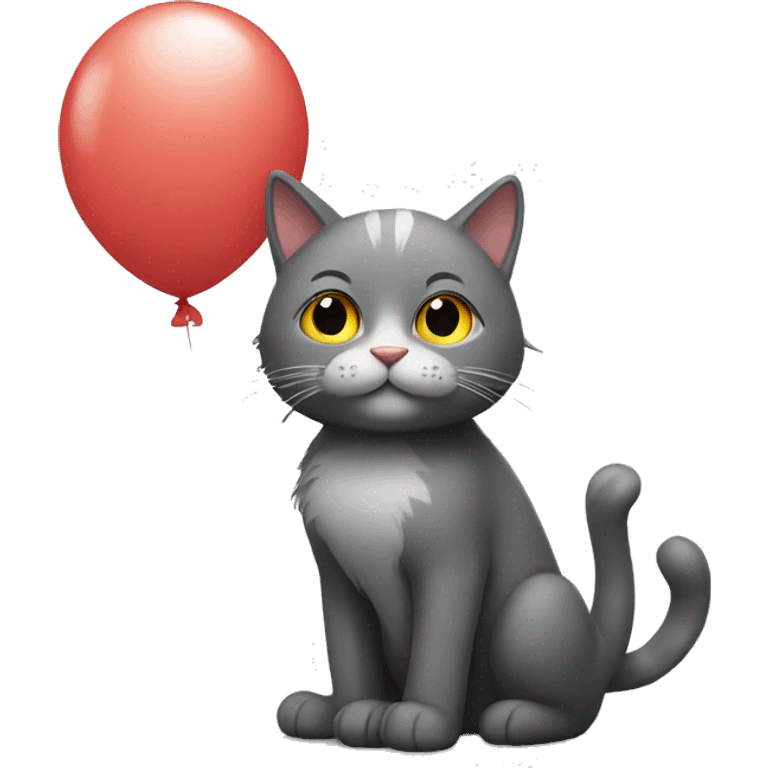 Cat with balloon  emoji