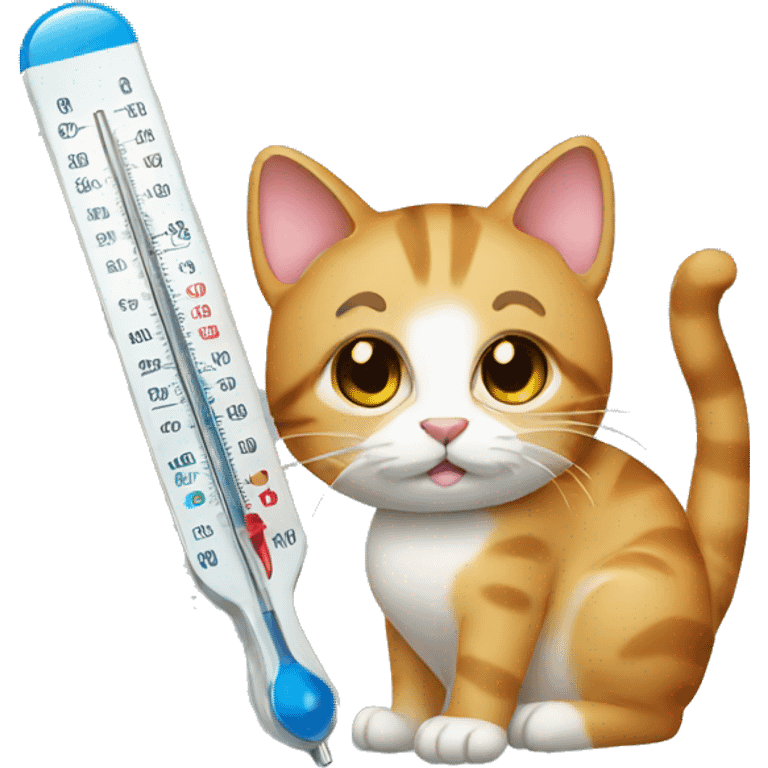 cat holding thermometer  emoji