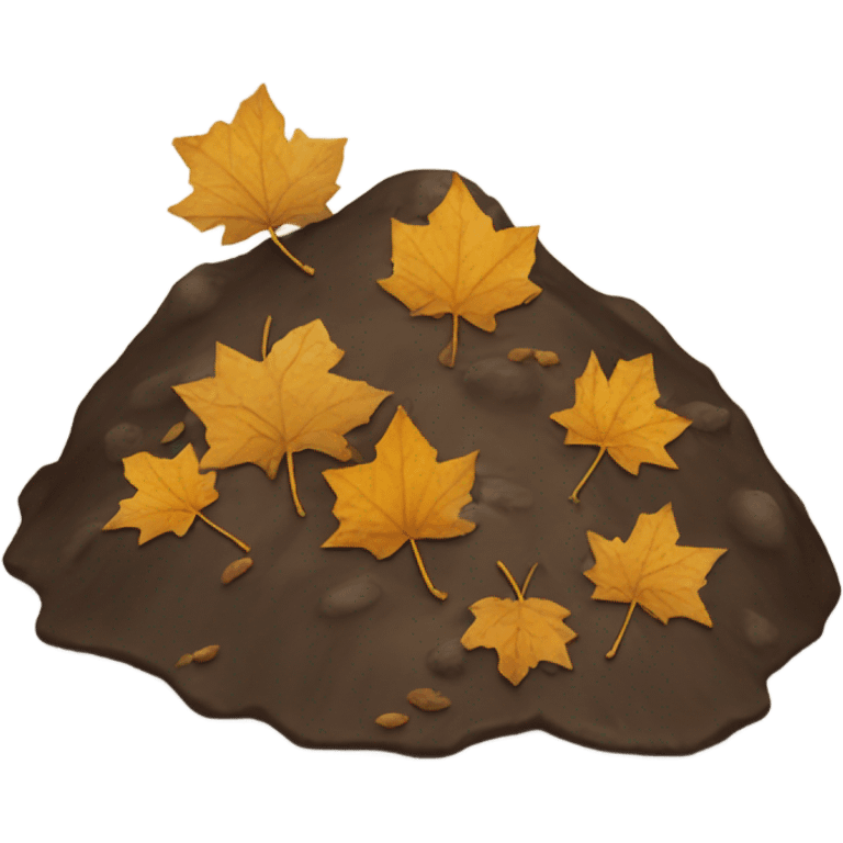 Small wet hill with dead leaves on it  emoji