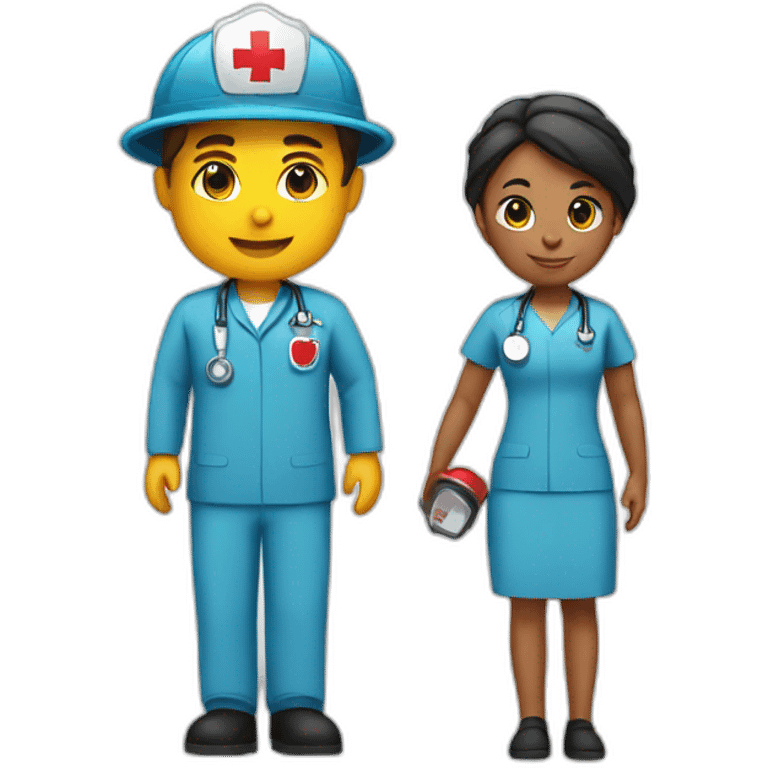 Nurse with firefighter emoji