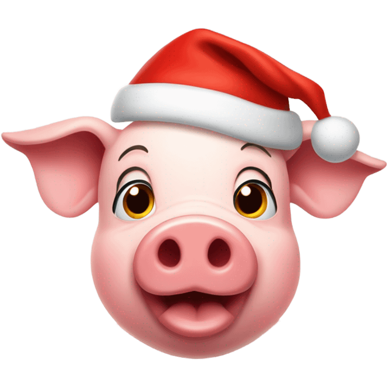 pig with santa hat emoji