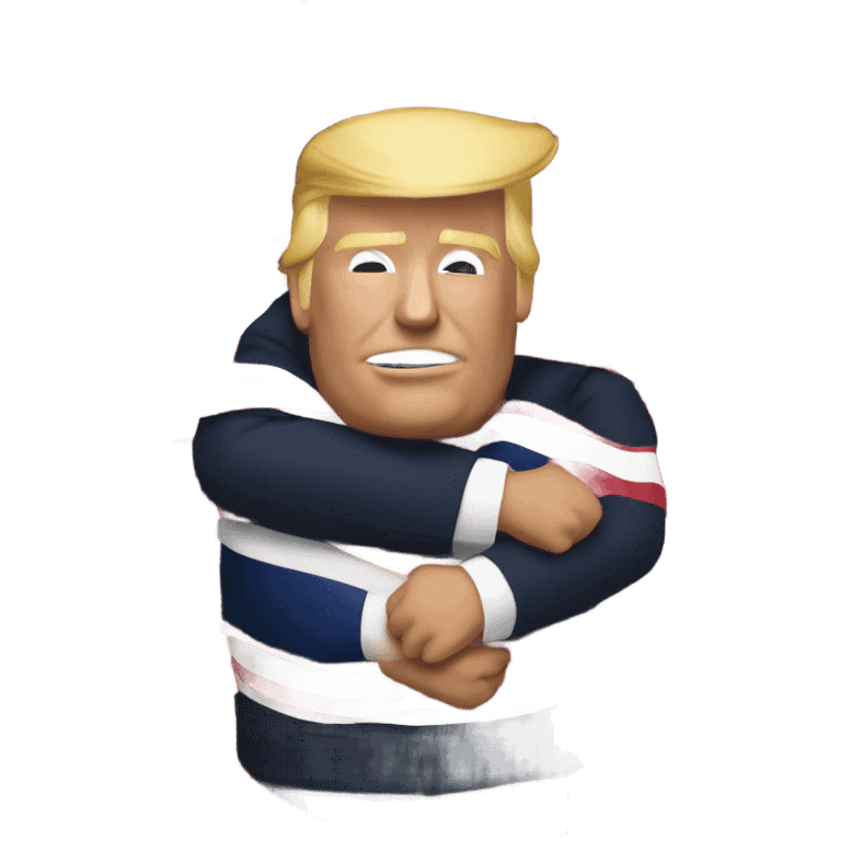 Donald Trump  hugging American flag emoji