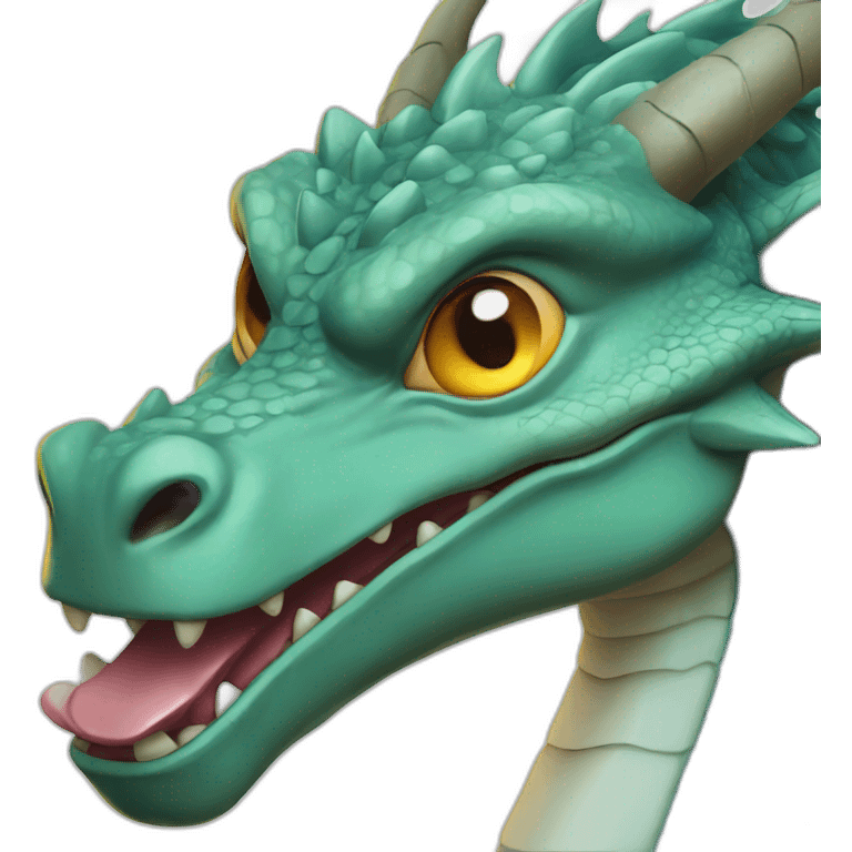 a realistic dragon with a comic-book style emoji