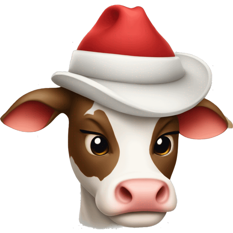 Moo deng with a red hat emoji